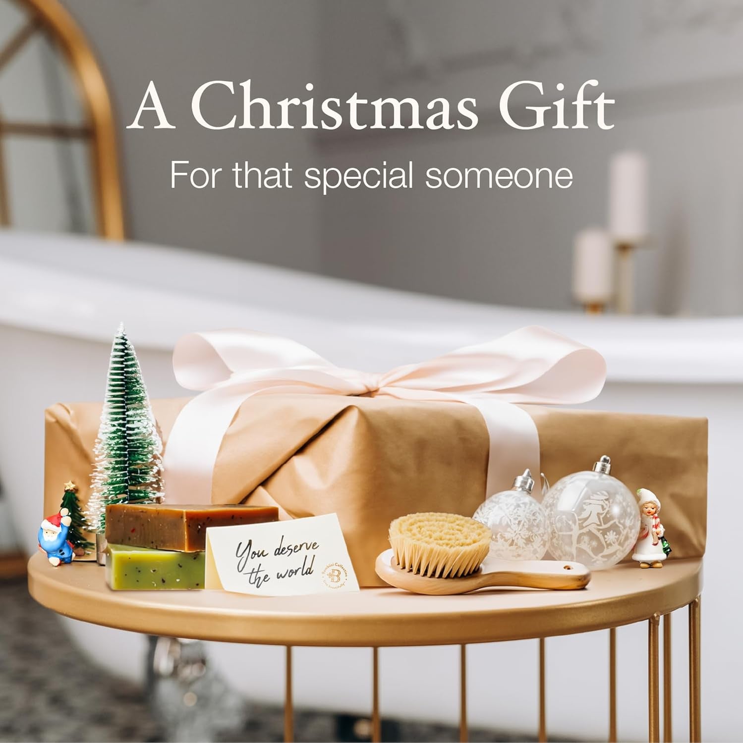 Bathtub Tray - Expandable Bamboo Bath Tray for Tub with Wine Glass Holder, Book & Tablet Stand - Wooden Bathtub Caddy Tray Table for Bathroom Accessories, Spa Relaxation, Housewarming & Wedding Gift