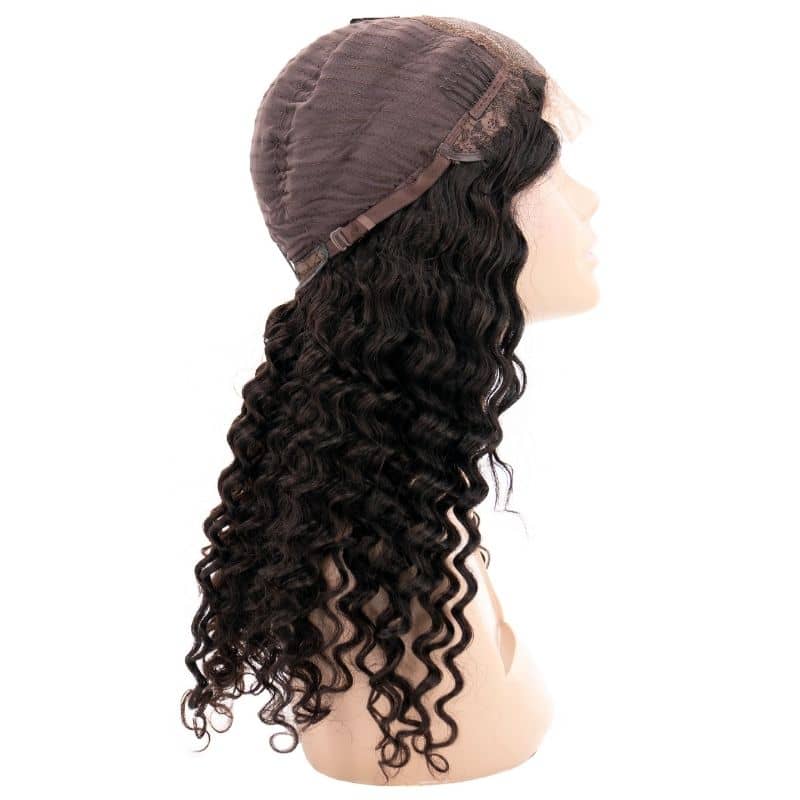 Deep Wave 4x4 Transparent Lace 100% Human Hair Closure Wig